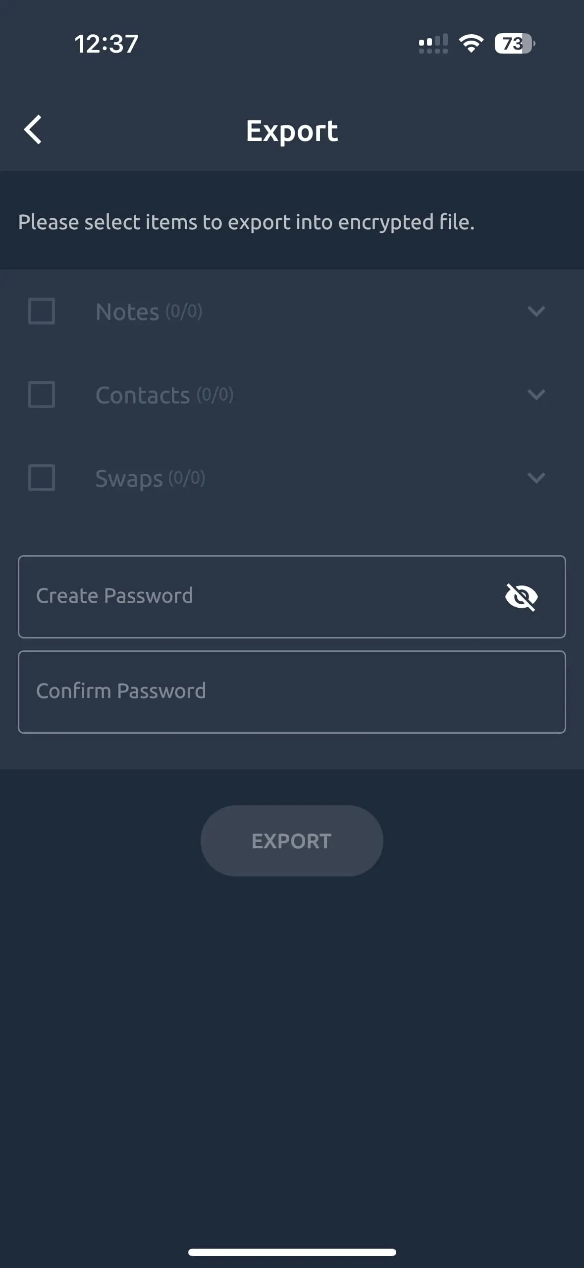  Export swap data from your Komodo Wallet Mobile application